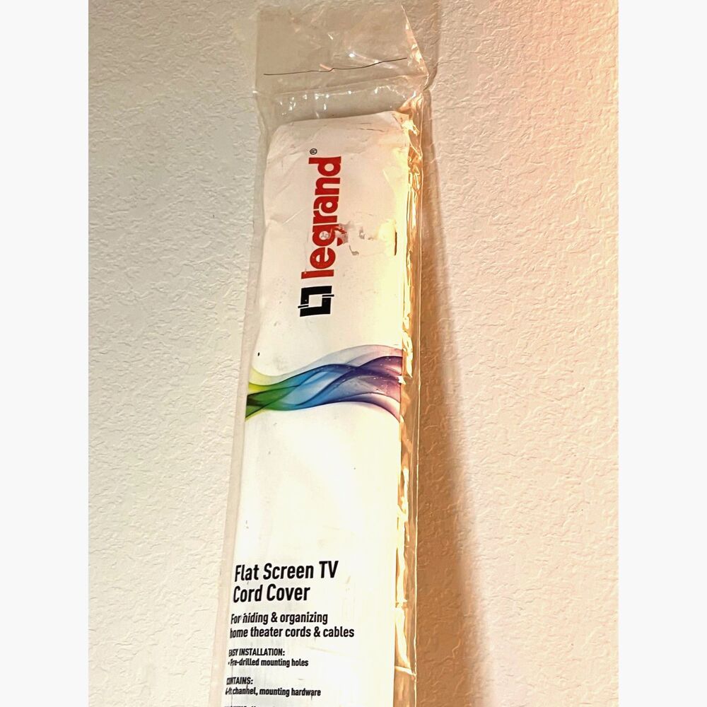 Legrand C30 Flatscreen TV Cord Cover Kit White Paintable 48"/4' Foot Channel NEW